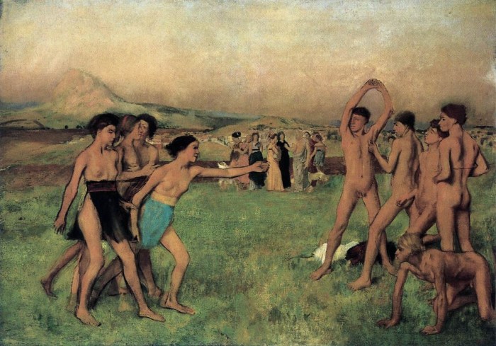 Edgar Degas. Spartan girls call for a competition for young men