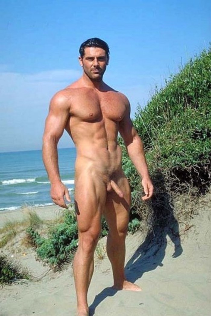 Naked men on a nudic beach