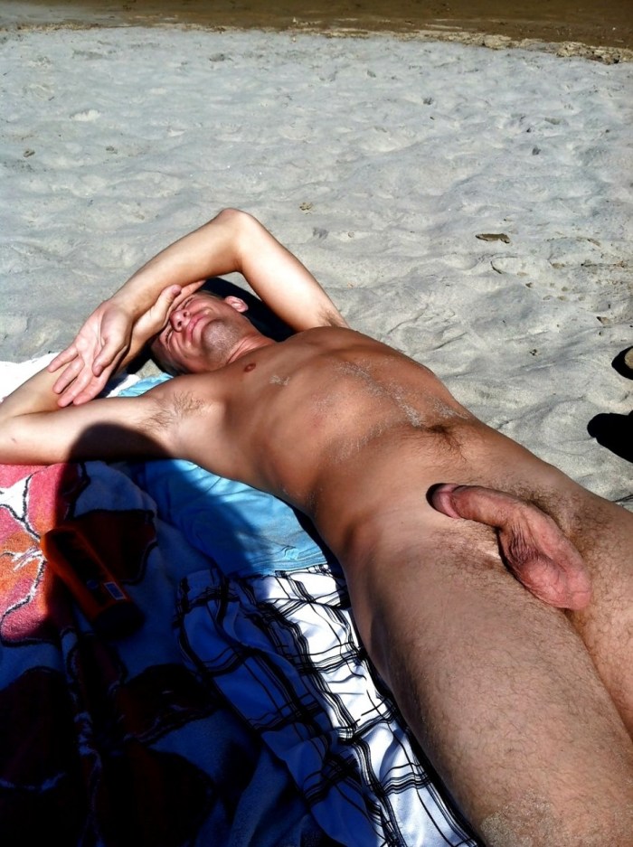Naked guys on a nudic beach