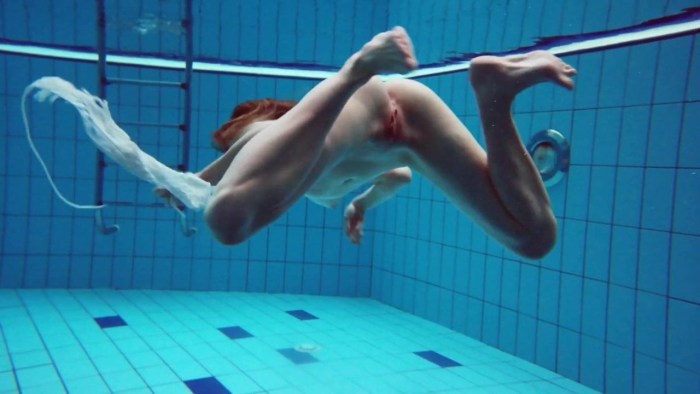 Naked swimmers underwater gif
