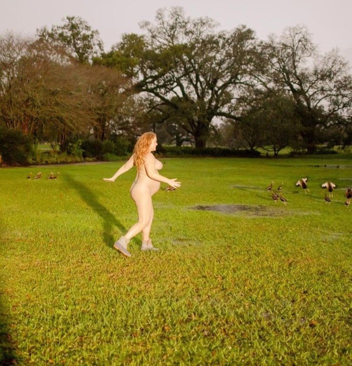 Naked performance in the park