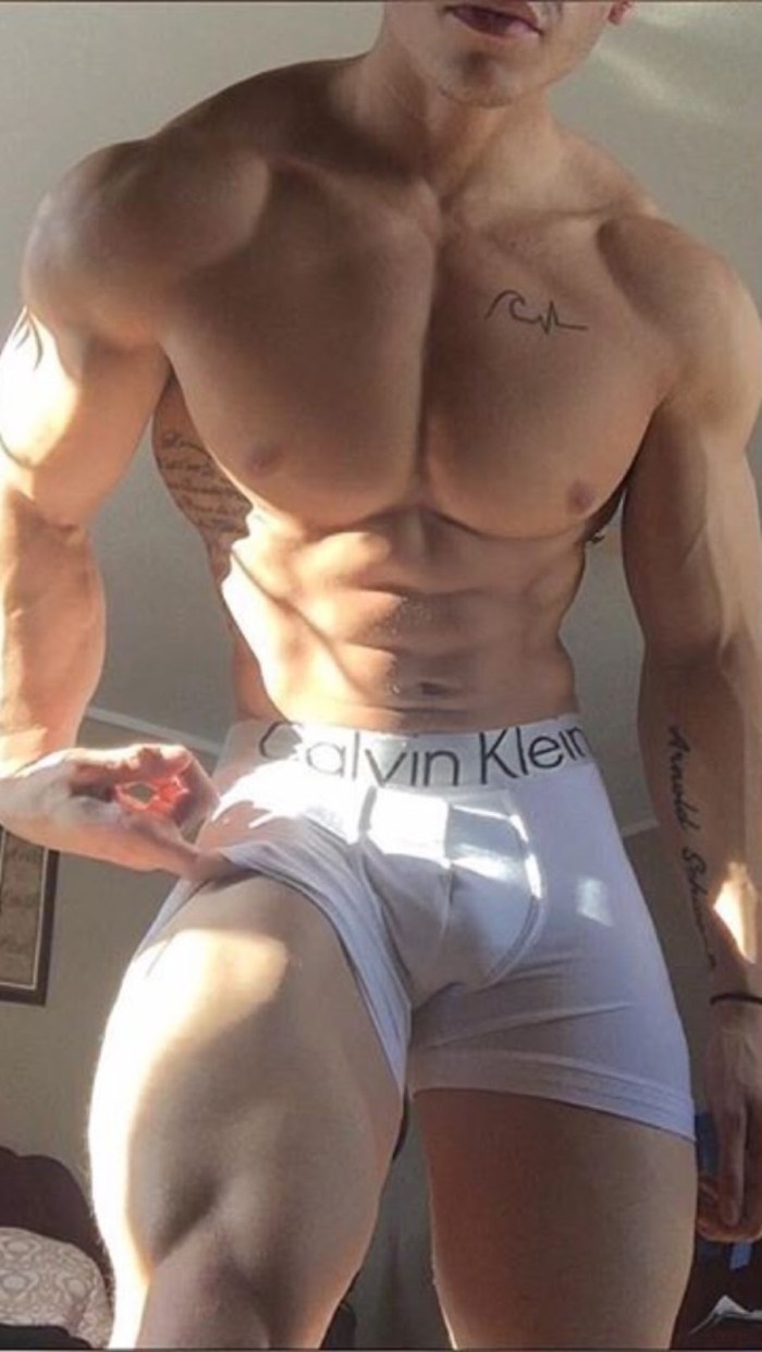 Panties gathered on the body man