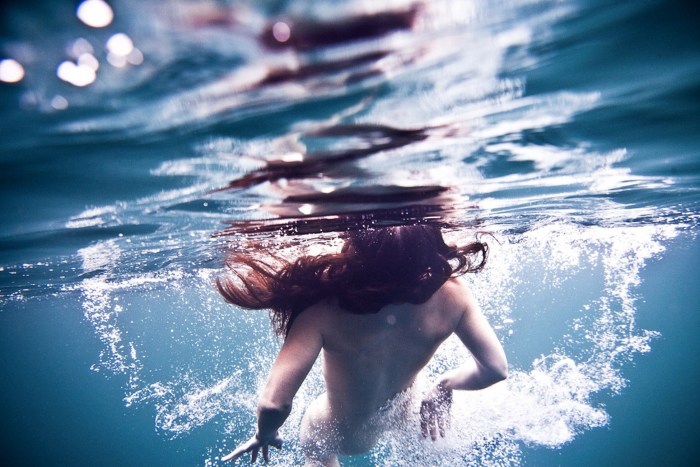 Girl under water