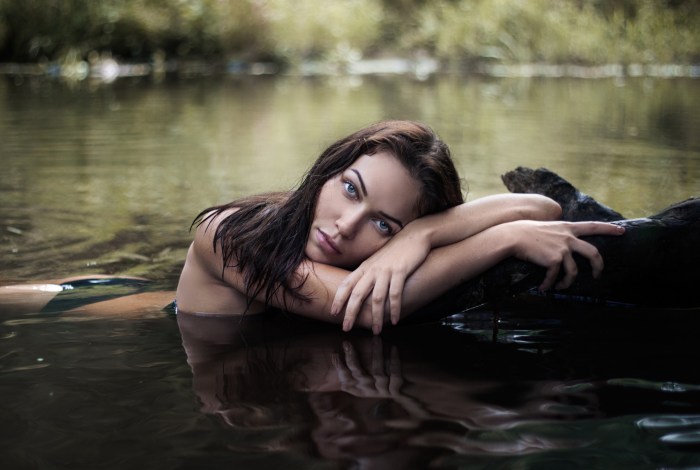 Girls in a bikini underwater