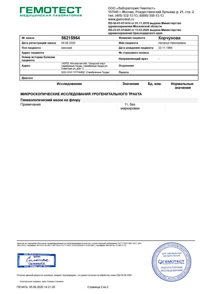 PCR Coronavirus Test In certificate