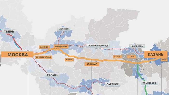 Highways M-12 Moscow Kazan