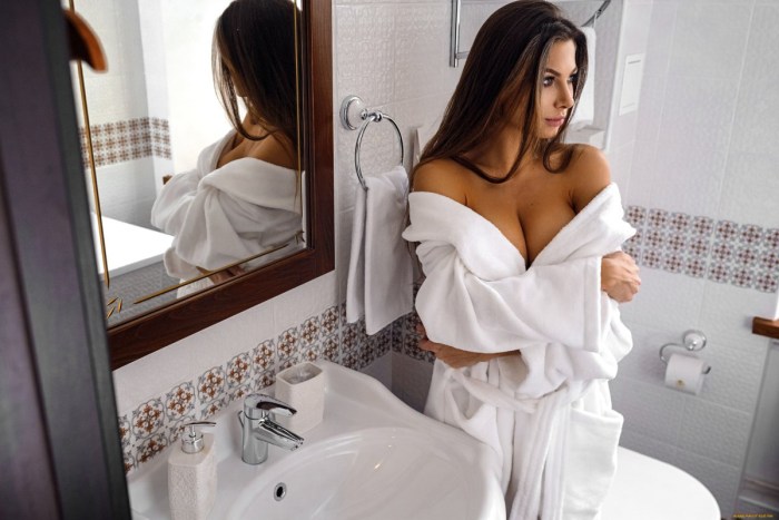 Beautiful girl in the bathroom