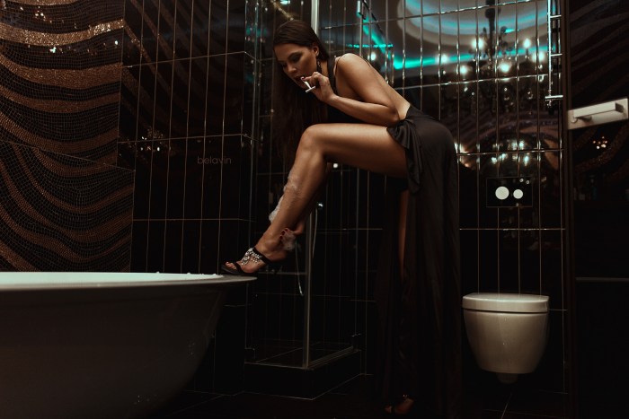 Photo shoot in the bathroom