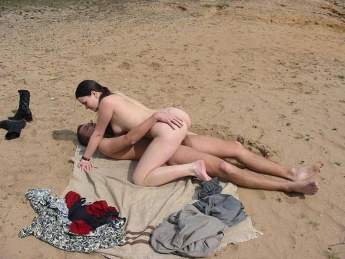 Exhibitionists on the beach