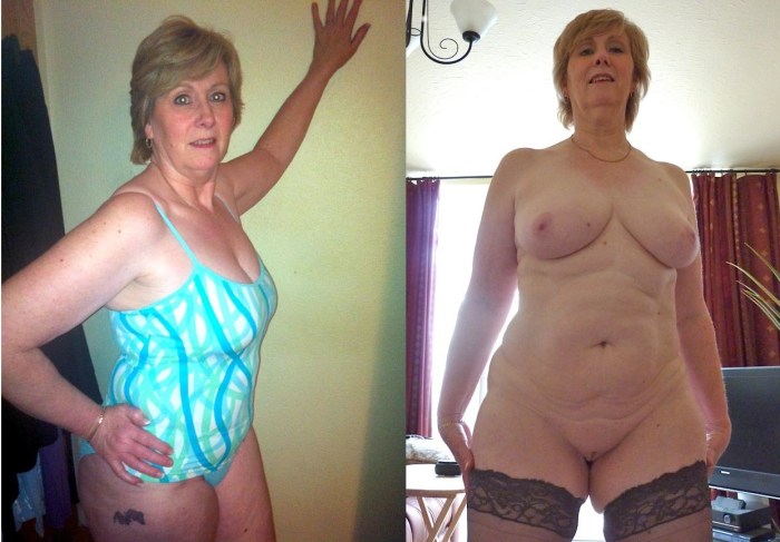 Granny Dress and undress nudes in clothes and without