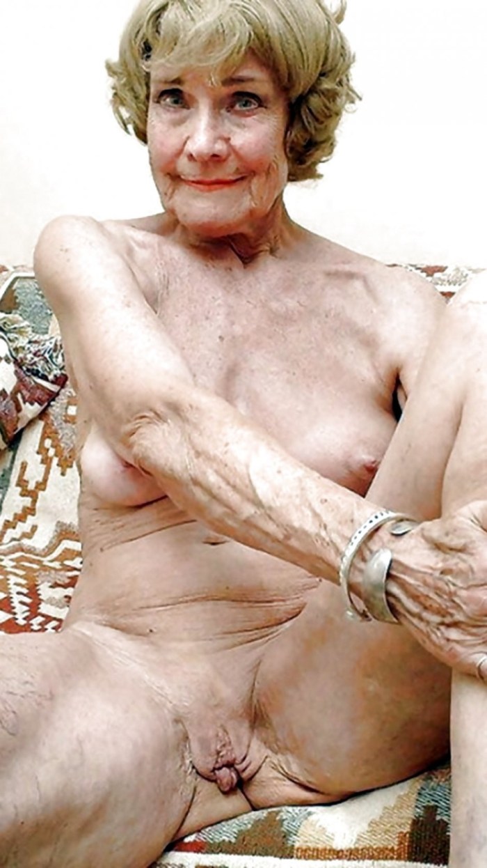 Naked elderly old women