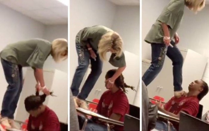 The guy licks the girl pussy standing