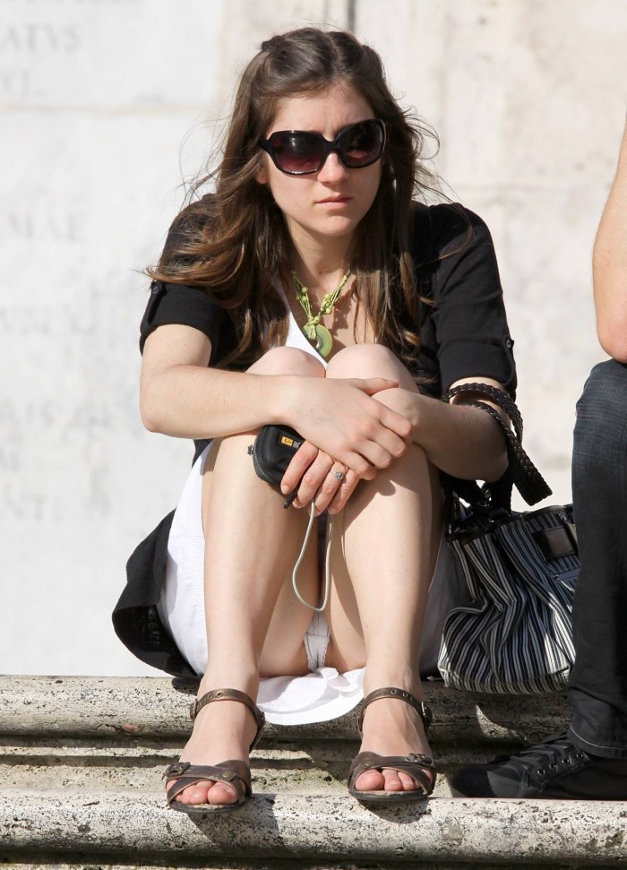 Wife without panties in the car