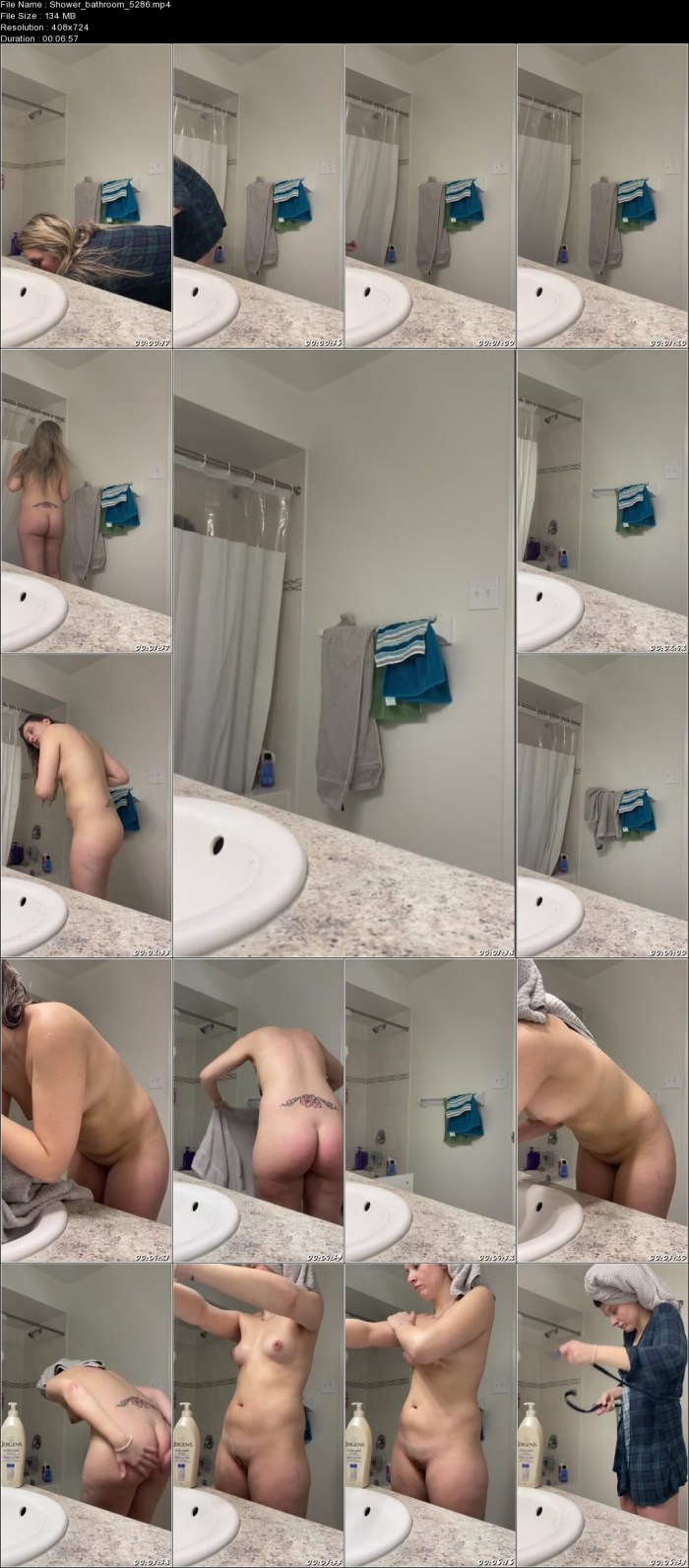 Naked women in the shower hidden camera