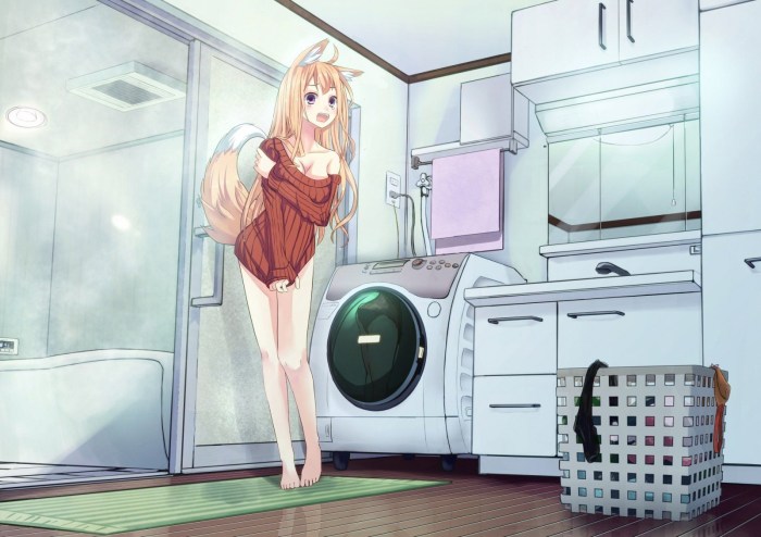 Anime girl in the bathroom