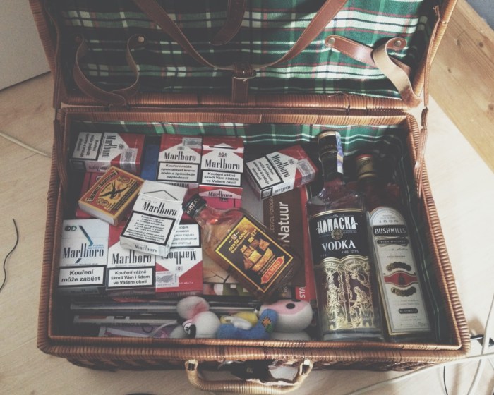 Vodka and sandwich with caviar