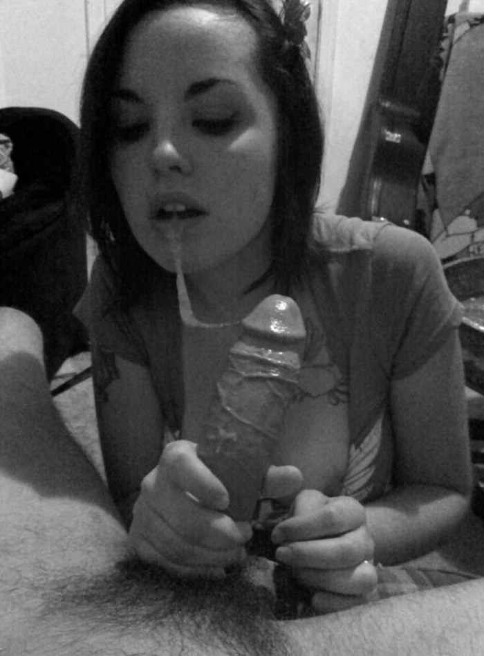 Selfies of girls with a member in the mouth