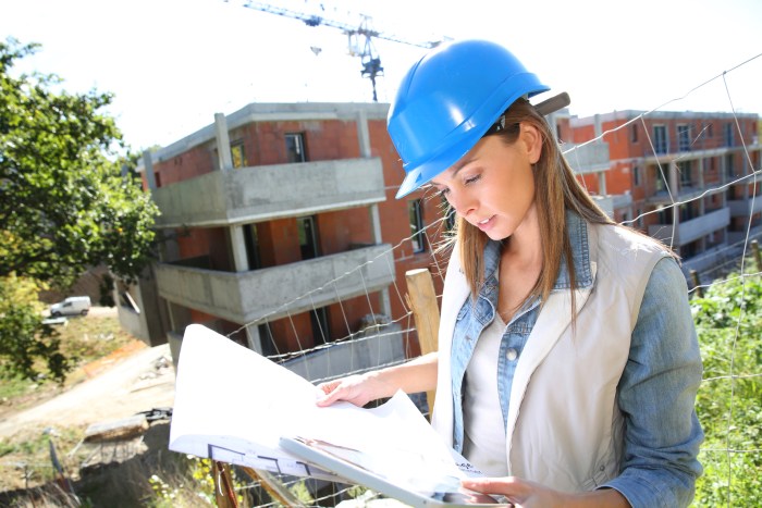 Girl at a construction site