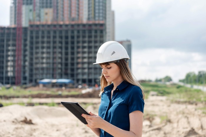 Woman architect at a construction site