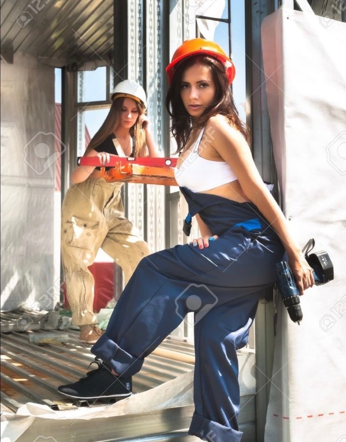 Girl in working clothes