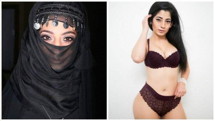Sexy hijab on the couch