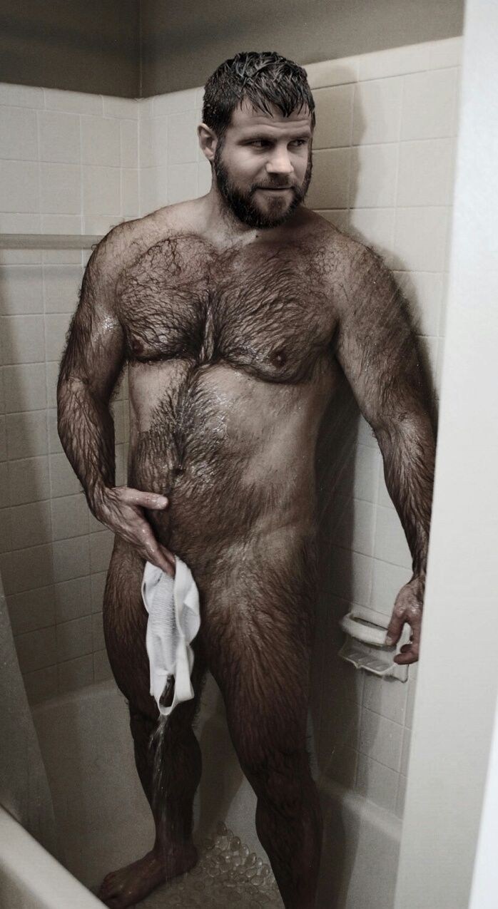 Healthy hairy men naked