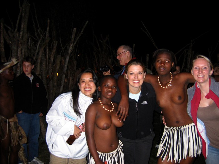 Naked white woman in Africa