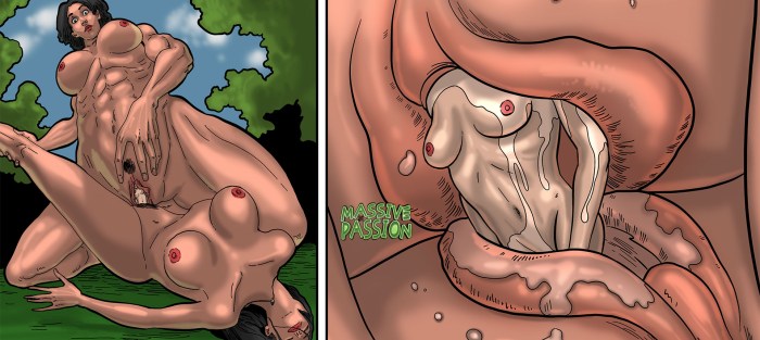 Hentai with a woman giantess