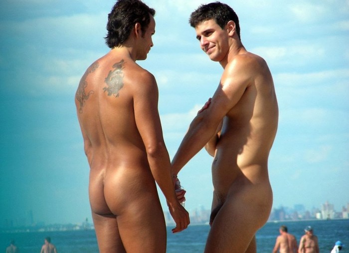 Beautiful naked guys on the beach