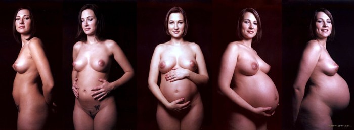 Naked women after pregnancy