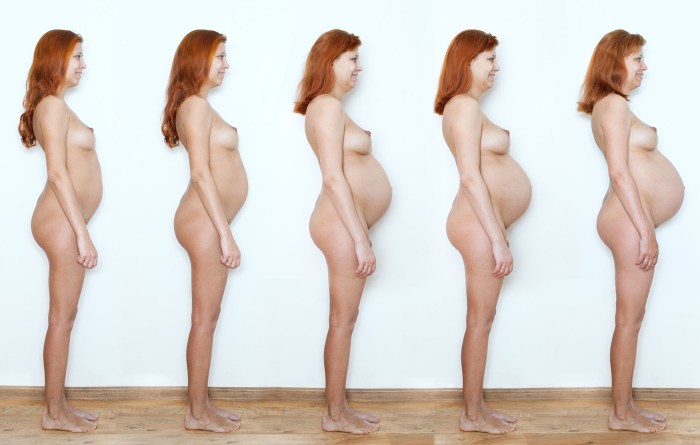 Naked pregnant women for months