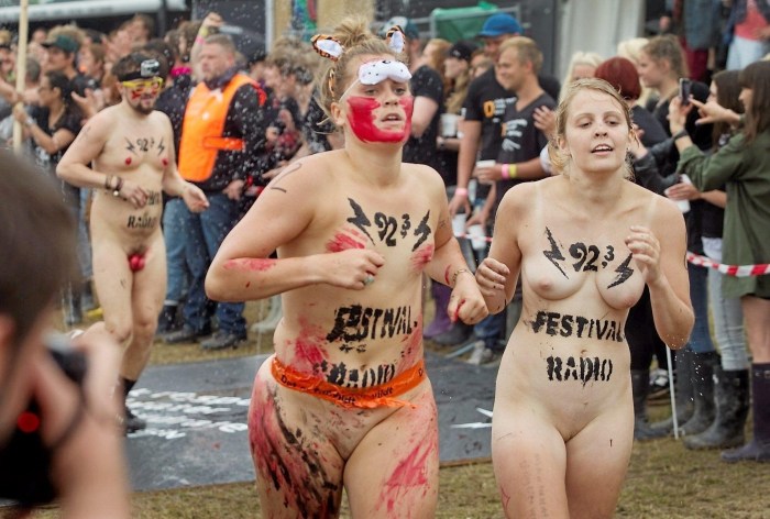 Parade of naked beautiful women