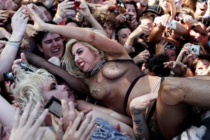 Lady Gaga Naked at a concert
