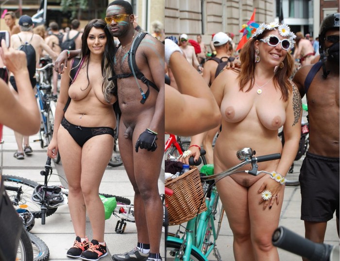 Festival parade of naked women