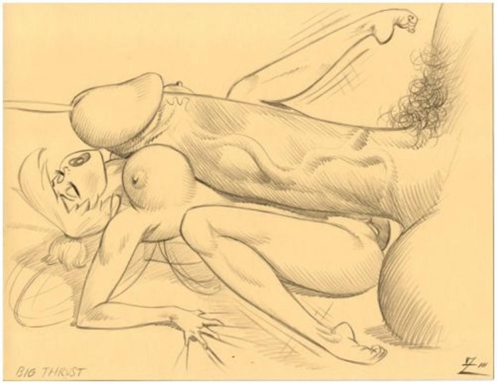 Sex mult drawing with a pencil