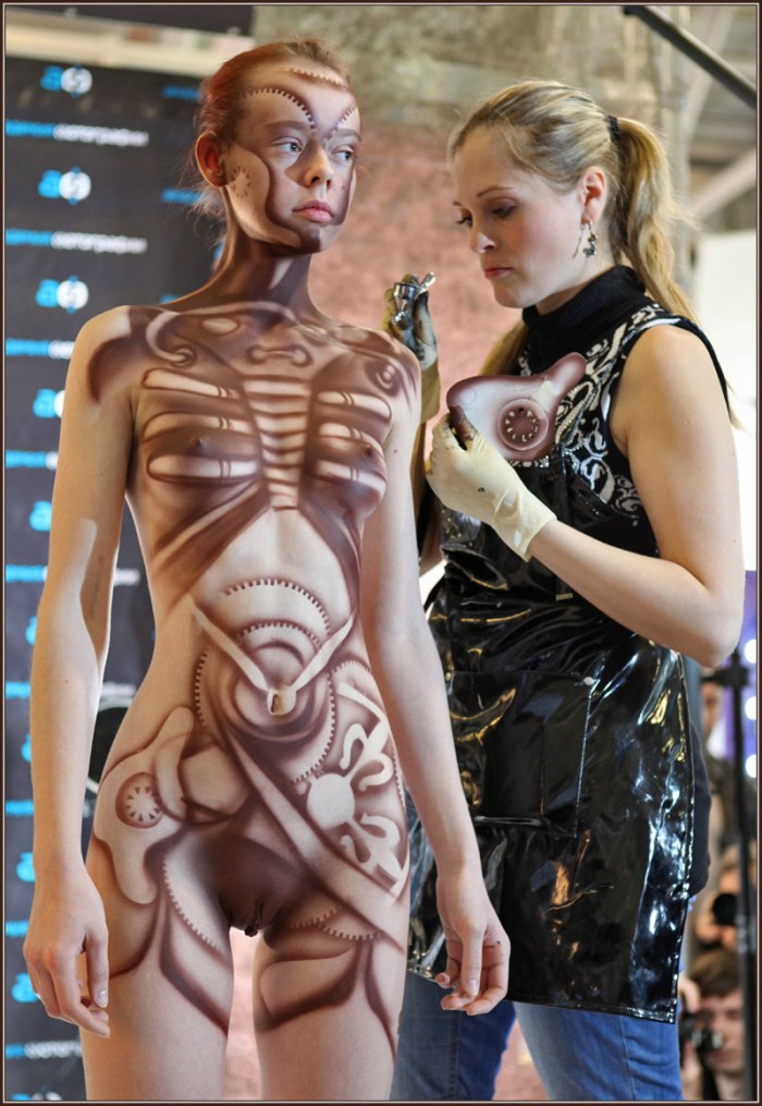 Naked bodyar at the exhibition