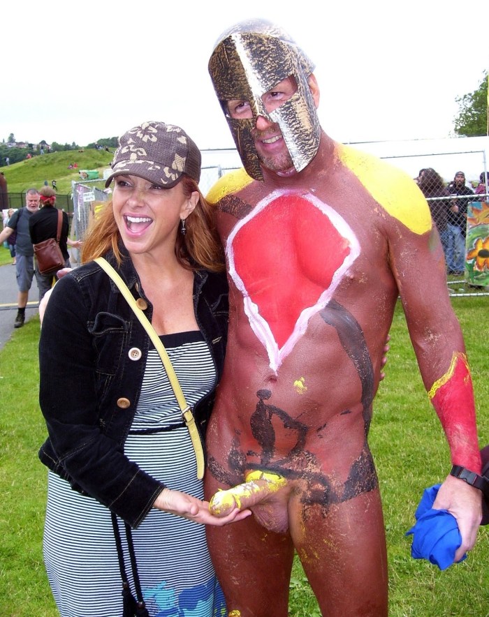 Bodiart on the street naked men