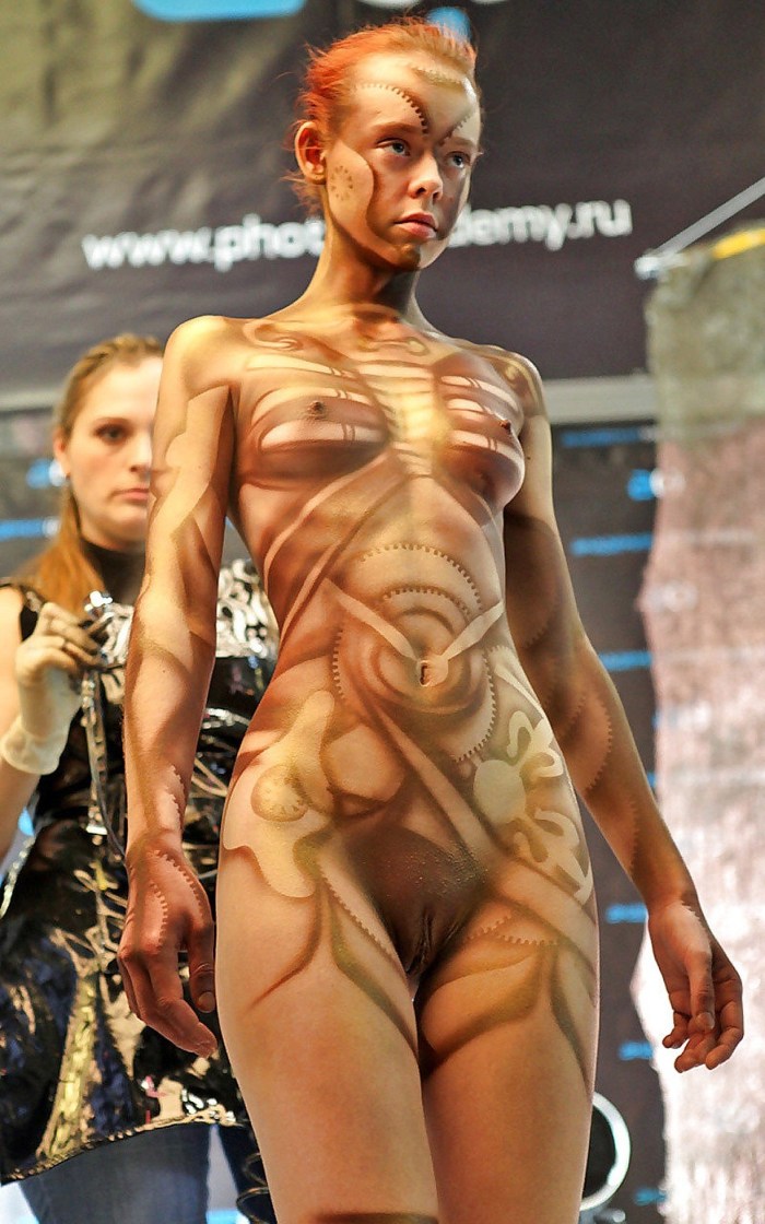 Naked bodyar at the exhibition