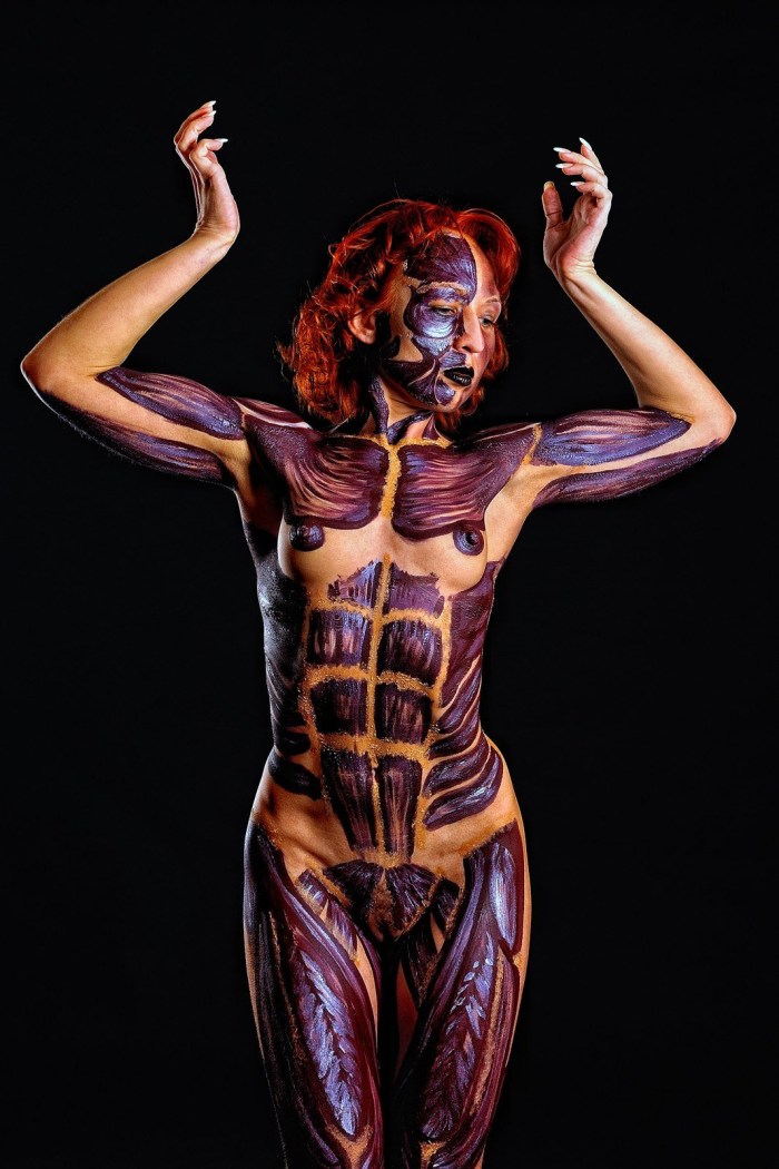 Adult naked women body art