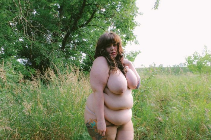 Naked fat women in nature