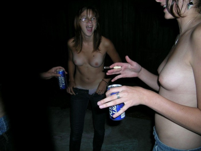 Beautiful drunken naked women