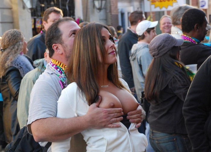 Beautiful breasts in public
