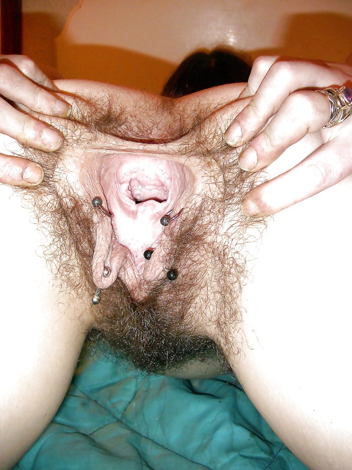 Hairy vagina piercing