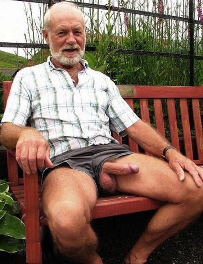 Elderly men without panties
