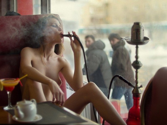 Coffee girl cigarette nude