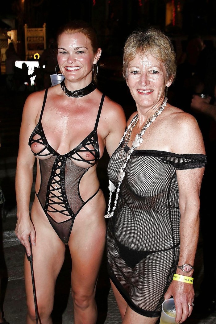 Grandmothers in transparent clothes