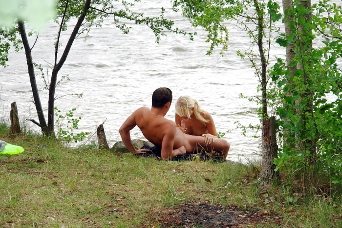Beautiful naked pairs in nature