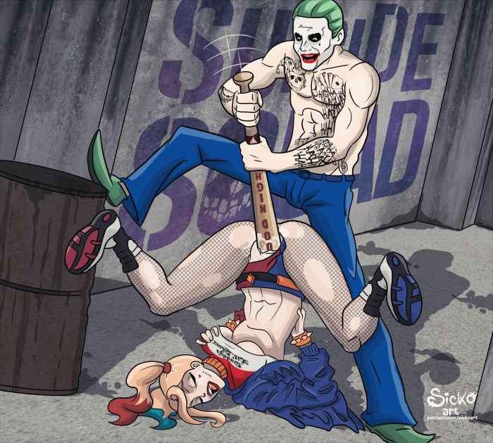 Naked Harley Quin and Joker