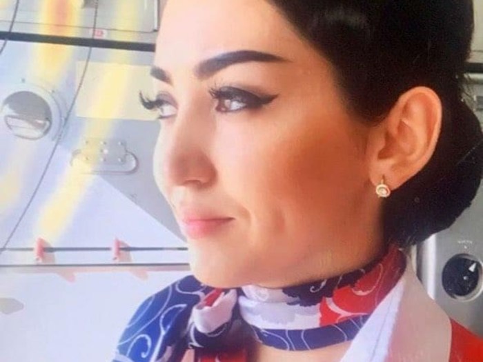 Tajik with a flight attendant
