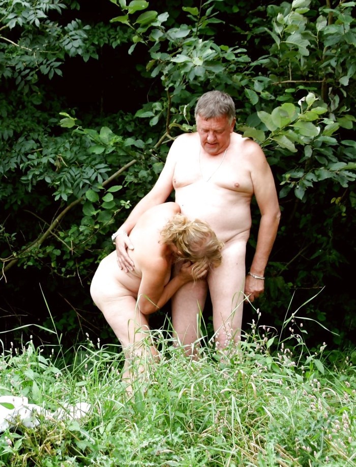 Mature pairs of nude in nature